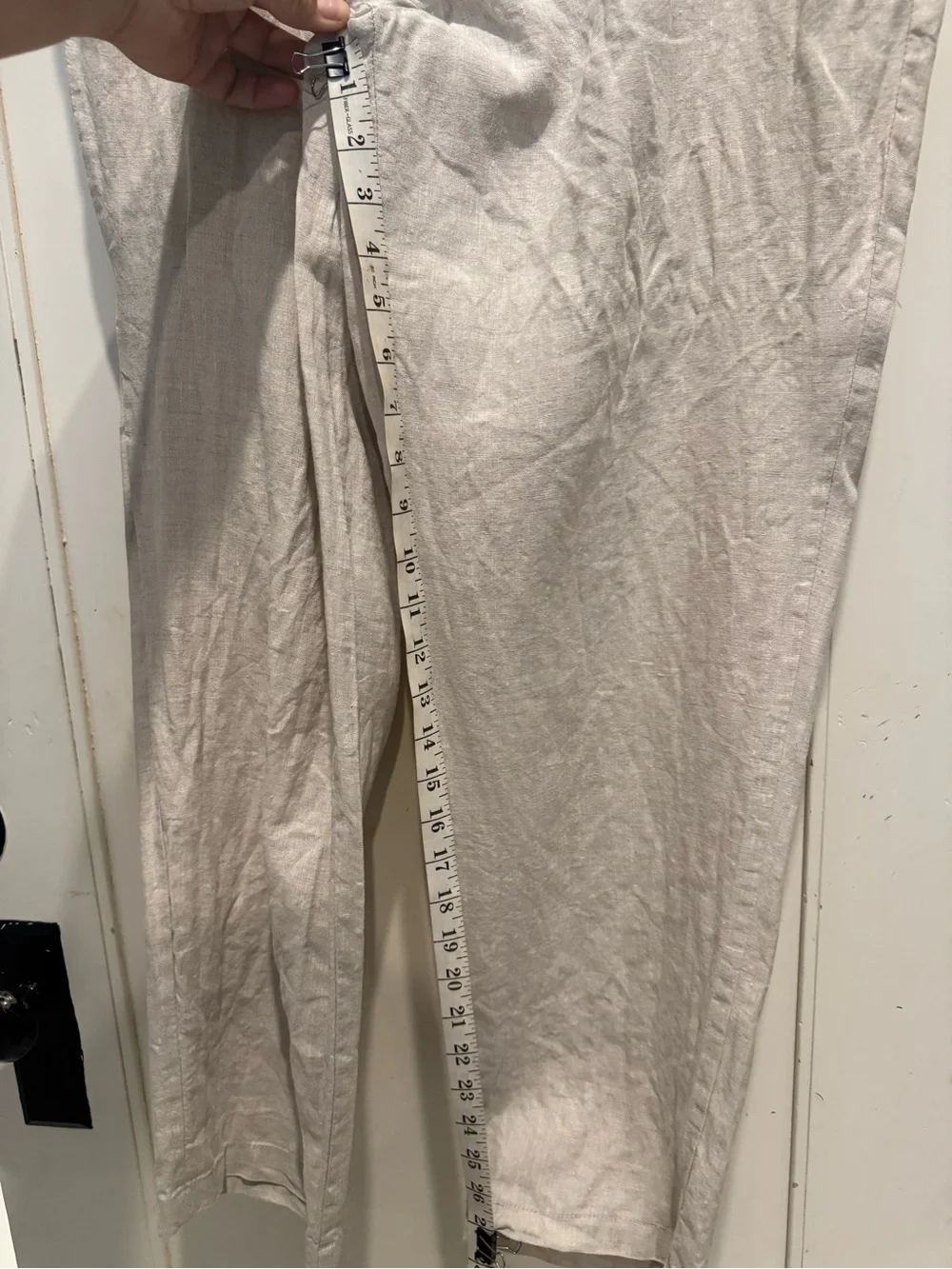 100% Linen Men's Light Beige Linen Trousers